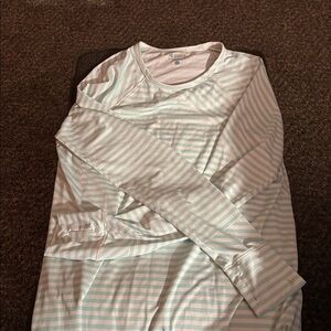 Carve Designs Aqua and White Striped Top